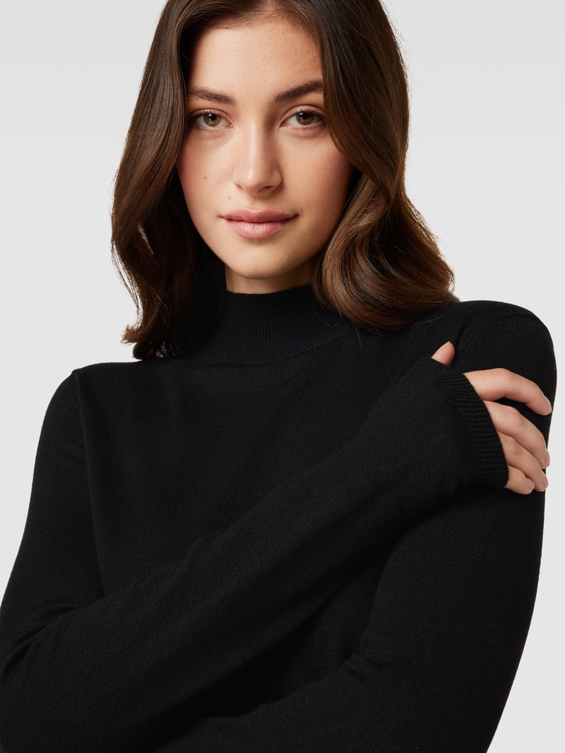 Strickkleid mit Rundhalsausschnitt Modell 'VICOMFY' in schwarz