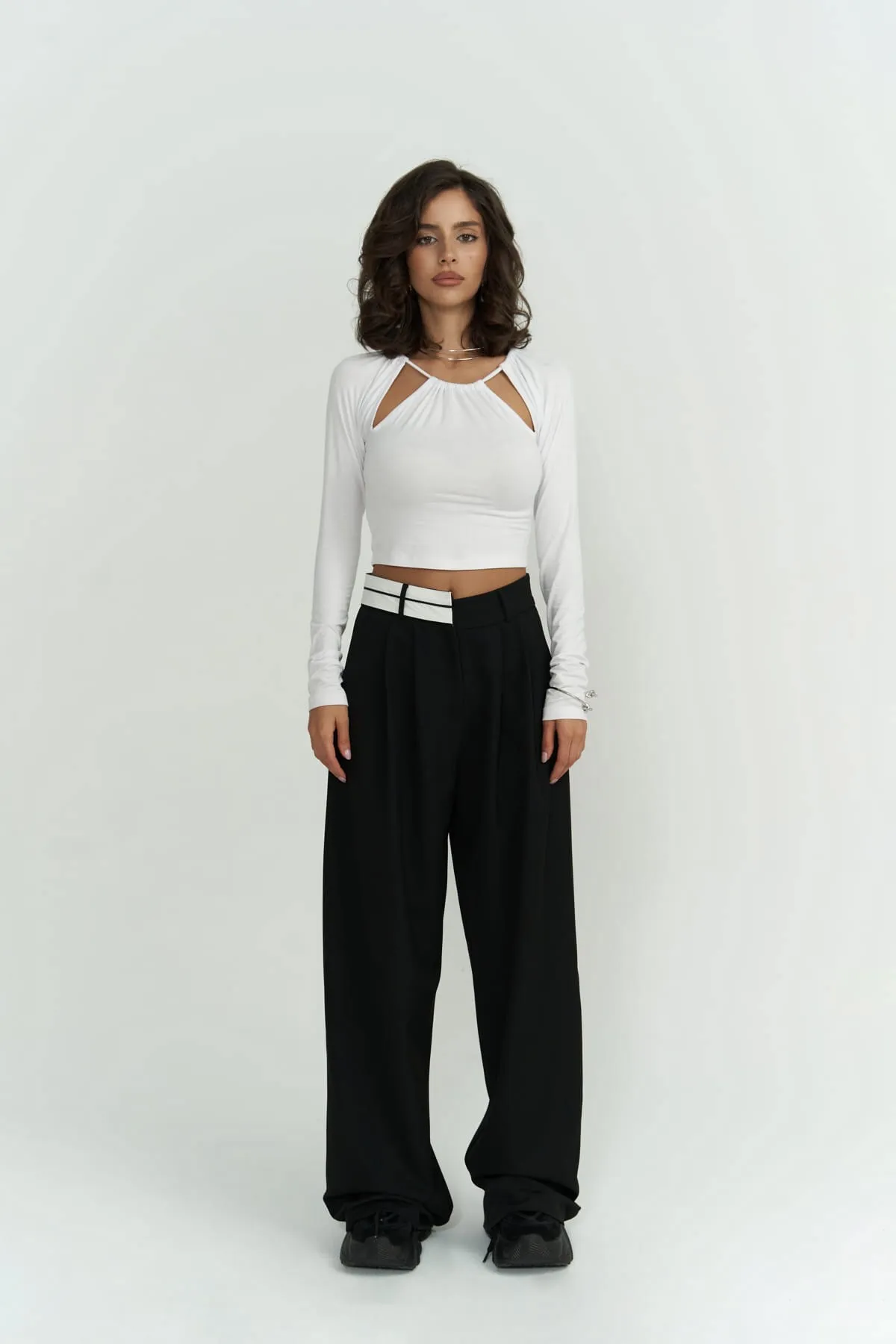MAİ COLLECTİON  Hose - Schwarz - Straight