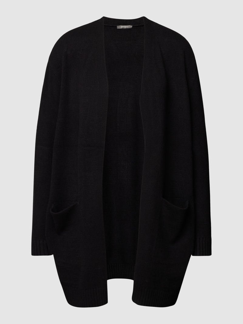 Cardigan mit gerippten Ärmelabschlüssen in schwarz