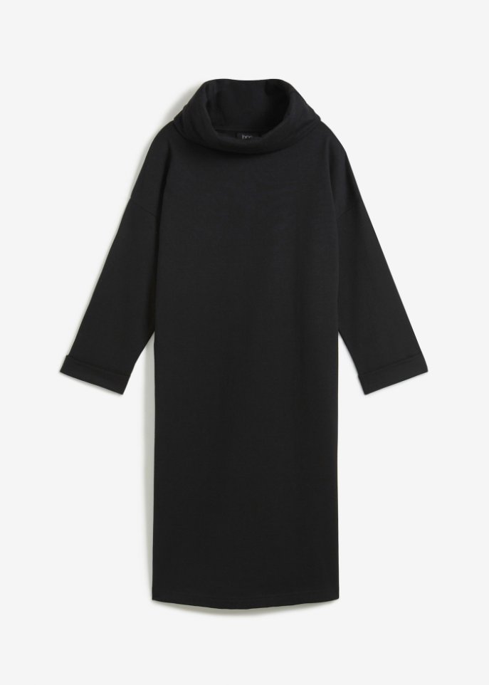 Sweatkleid mit weitem Kragen