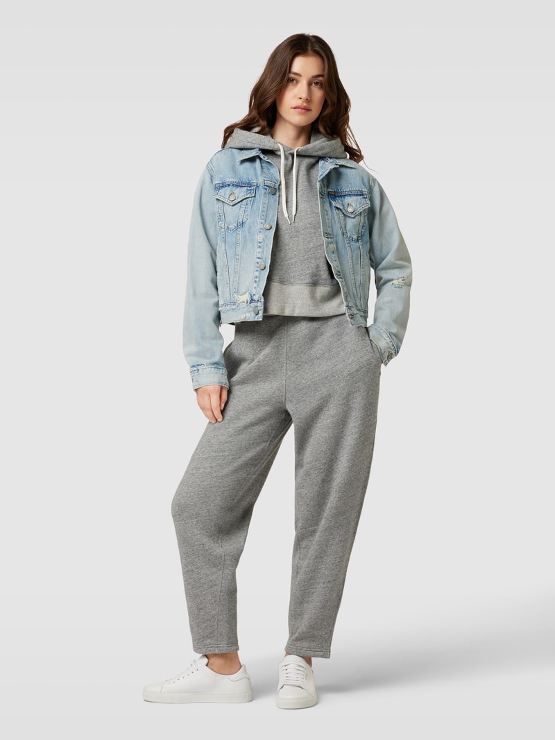Cropped Hoodie in melierter Optik in mittelgrau