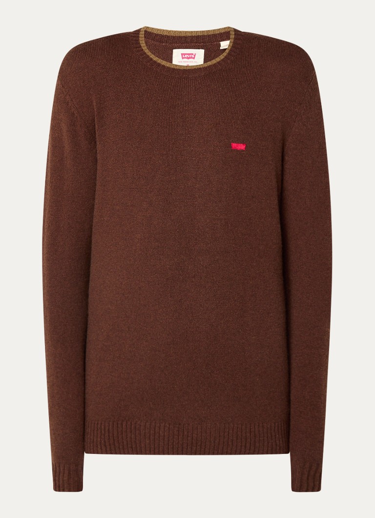 Pulover Levi's din amestec de lână fin tricotat cu logo brodat