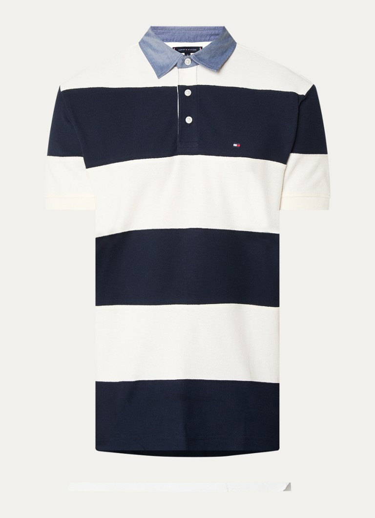 Tommy Hilfiger  Regular fit polo met streepprint en structuur