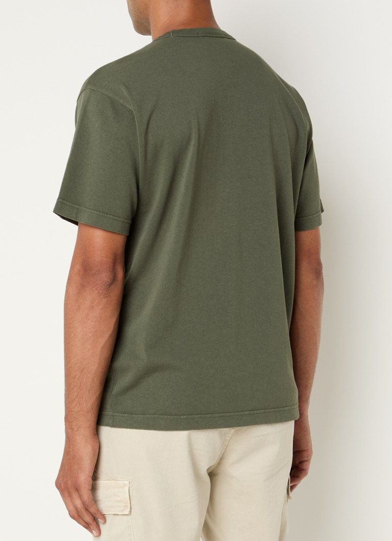 Stone Island 21079 T-krekls ar logotipa apdruku un krūšu kabatu