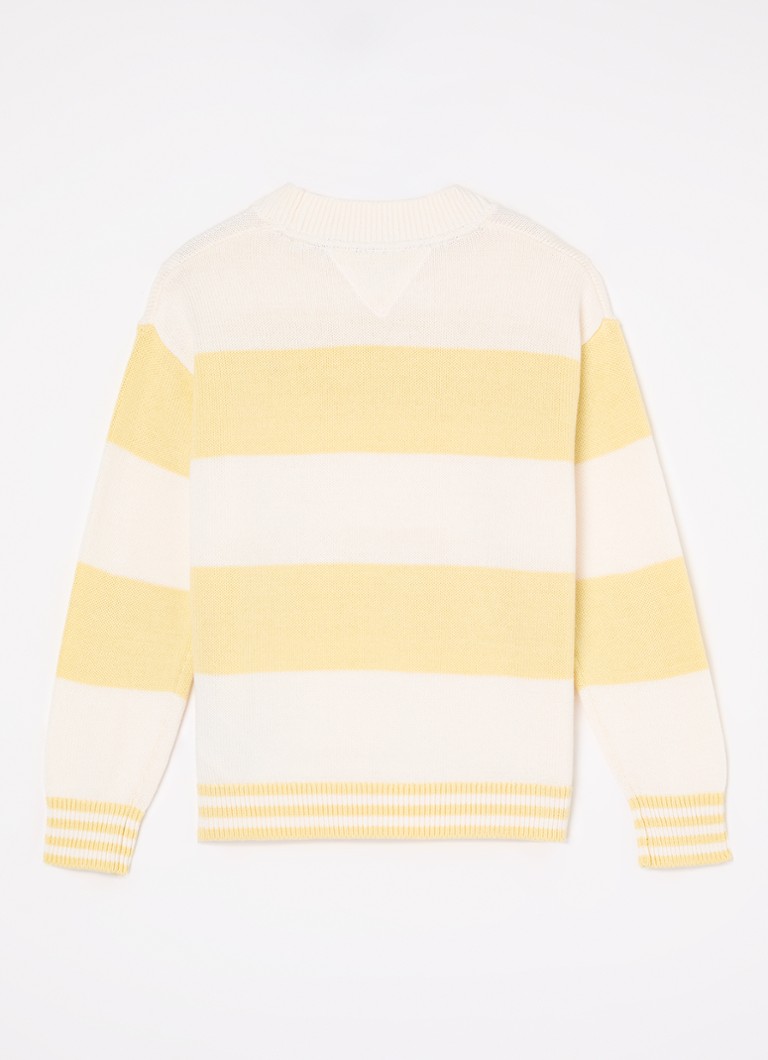 Tommy Hilfiger Jemne pletený sveter s pruhovanou potlačou