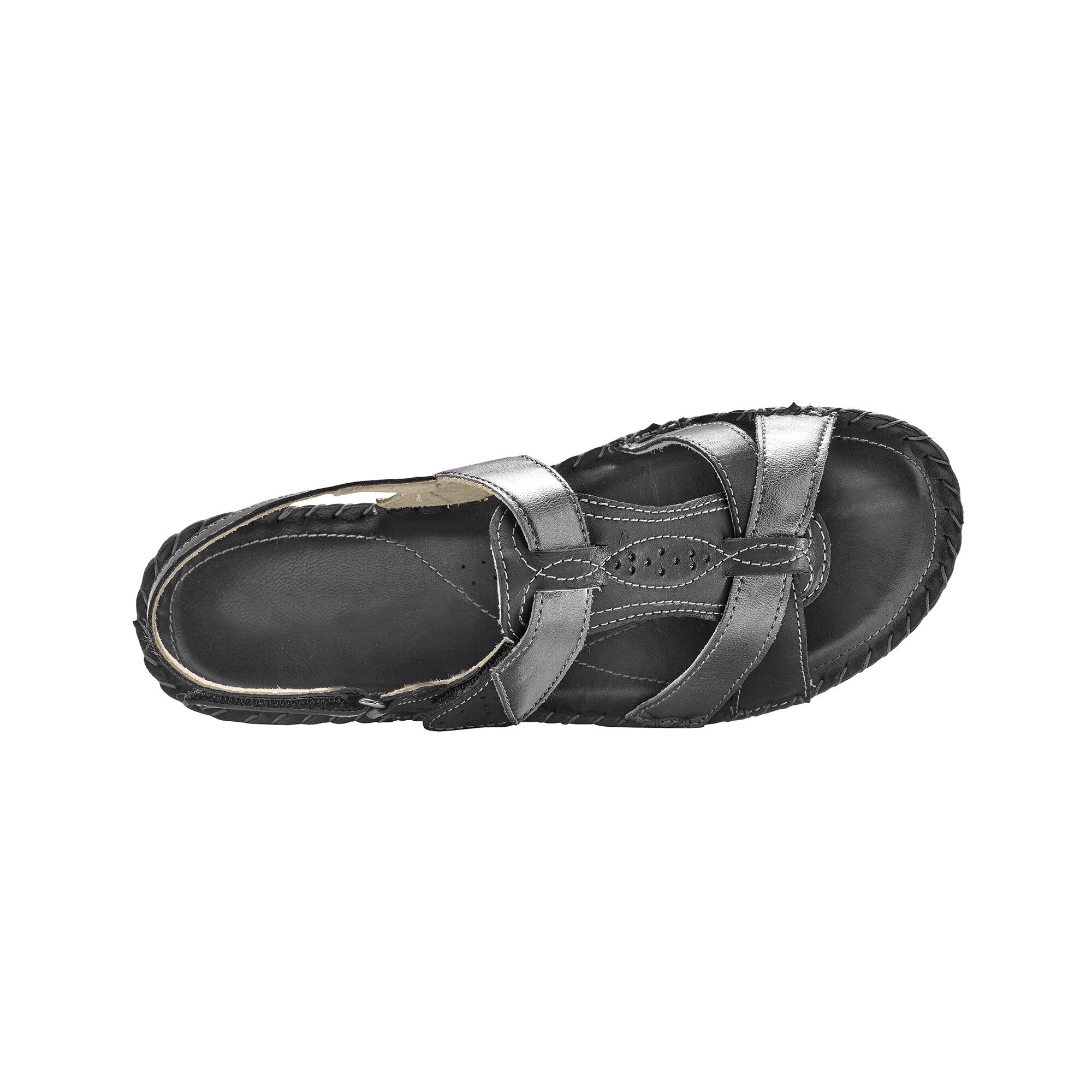 Sandales bicolores en cuir extra souple