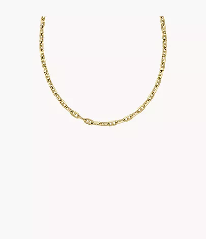 Fossil Ankerkette Heritage D-Link Metall goldfarben