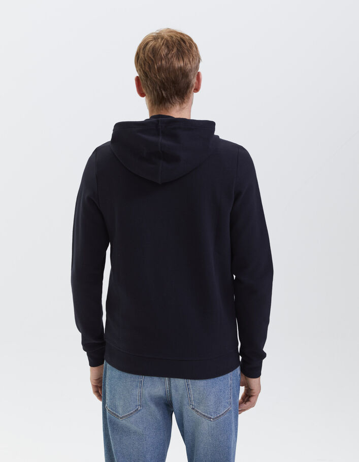 Cardigan marine reliefé à capuche Homme