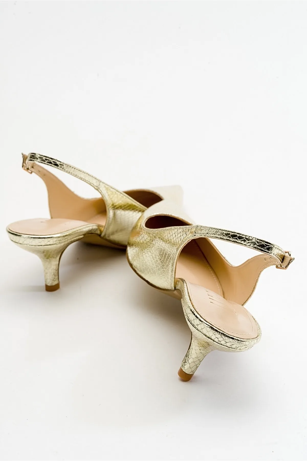 LuviShoes  Value Damen-Schuhe mit Absatz und Goldmuster