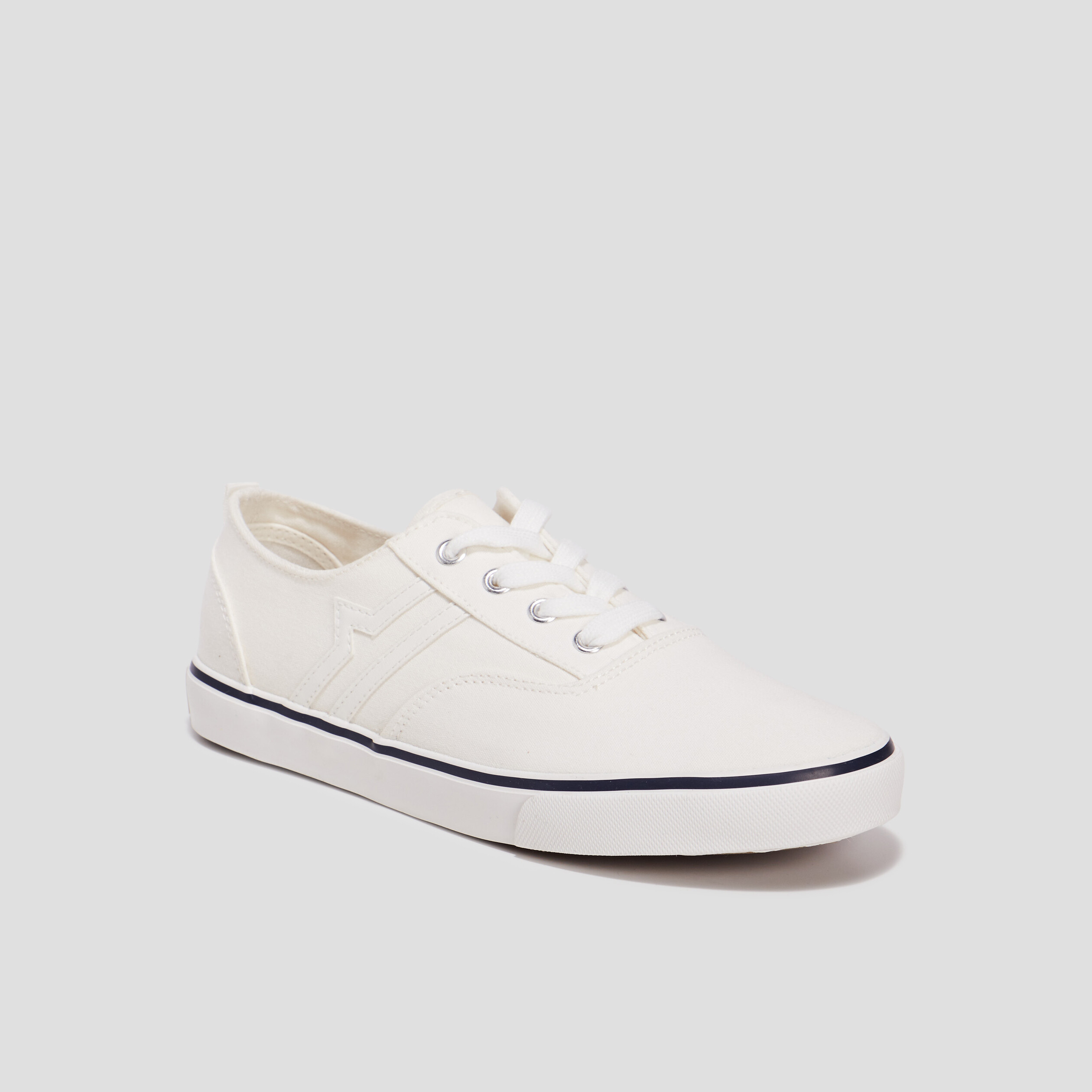 Tennis en toile à lacets Creeks blanc femme | La Halle