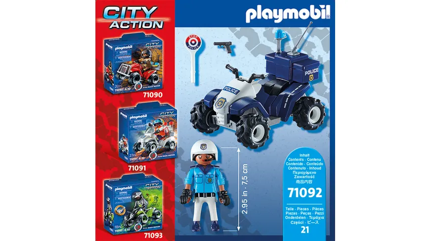 PLAYMOBIL 71092 - City Action - Polizei-Speed Quad