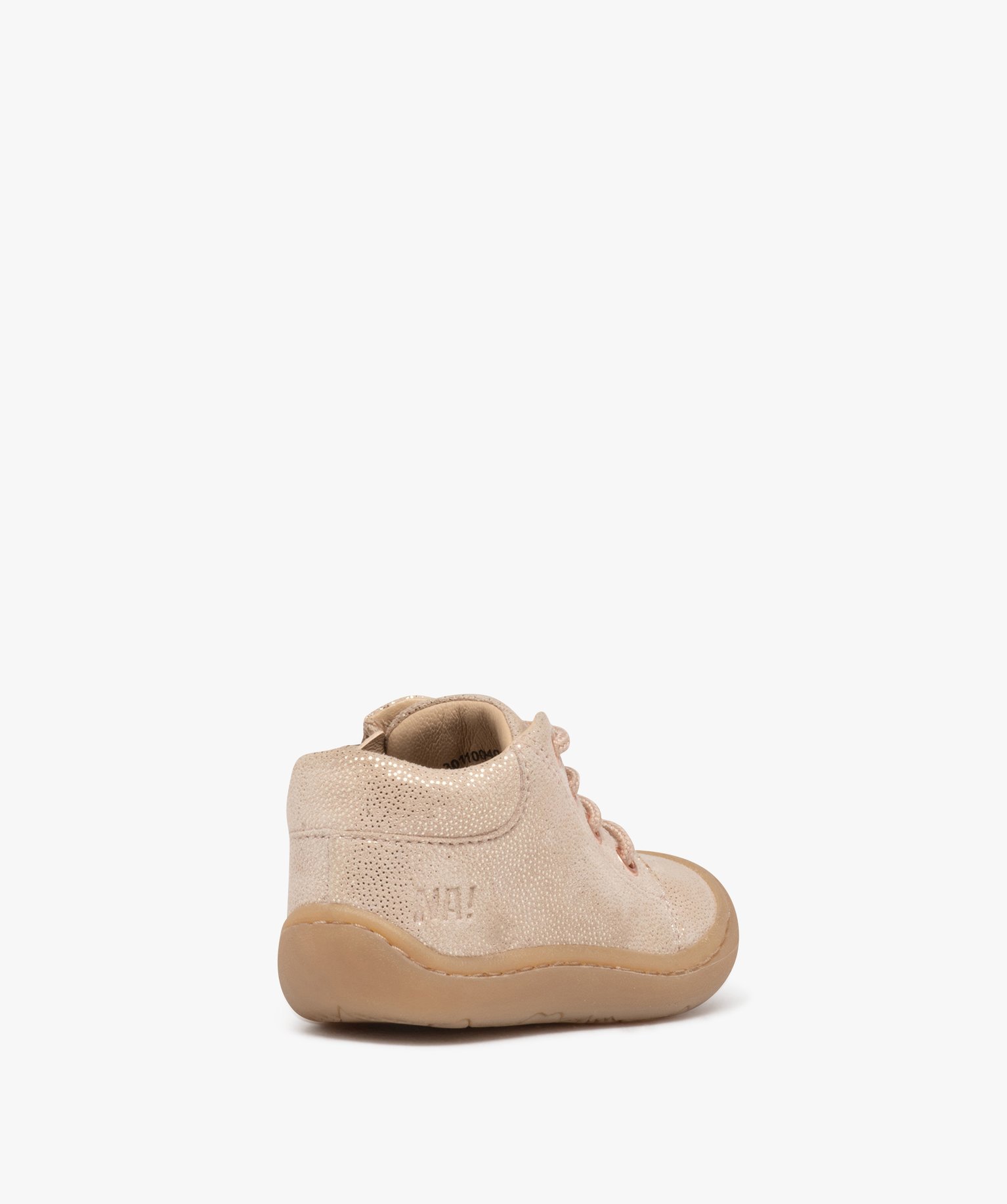 Chaussures premiers pas bébé fille en cuir à paillettes a... beige | GEMO
