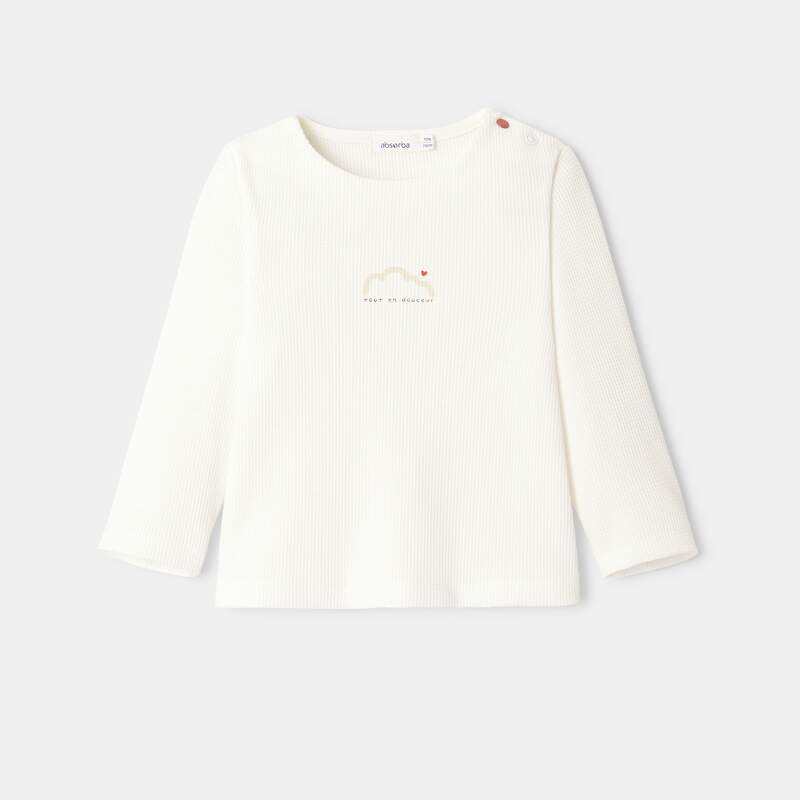 T-shirt en coton nid d'abeille blanc mixte Absorba
