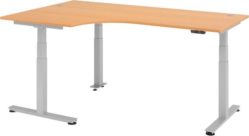 Hammerbacher Sitz-Stehschreibtisch XDSM Buche 2.000 x 1.200 x 635 mm