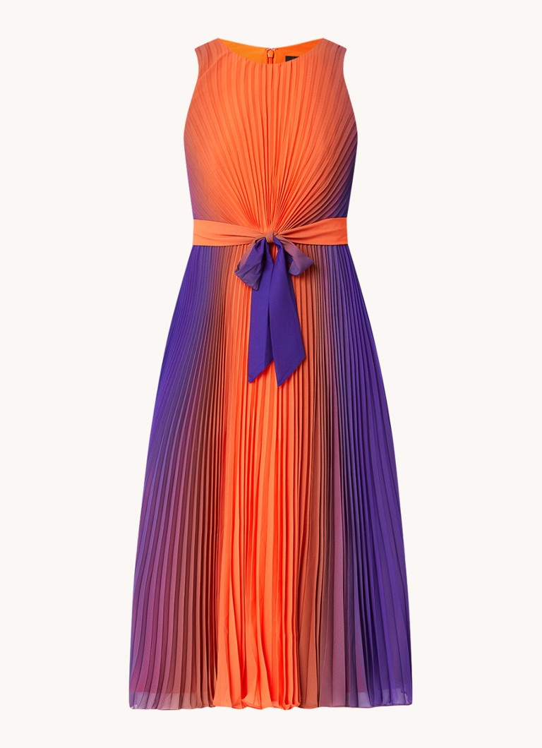 Vestido midi plisado con estampado tie-dye degradado Simara de Phase Eight