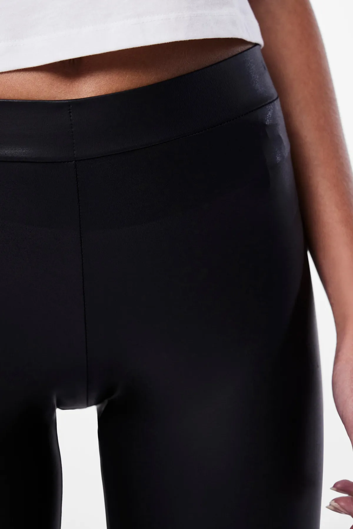 PIECES  Leggings - Schwarz - Mittlerer Bund