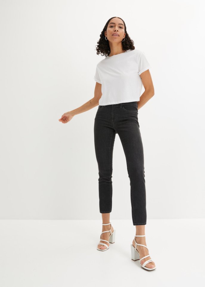 Stretch-Jeans, Skinny, knöchelfrei