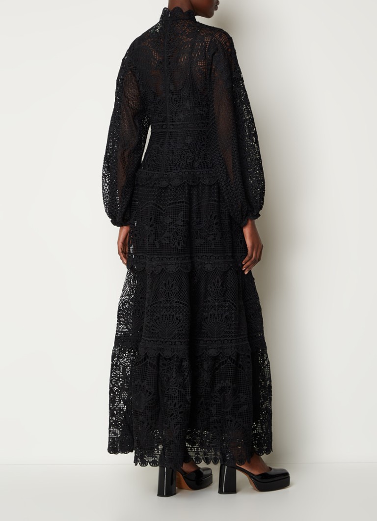 Farm Rio broderie maxi dress with balloon sleeves