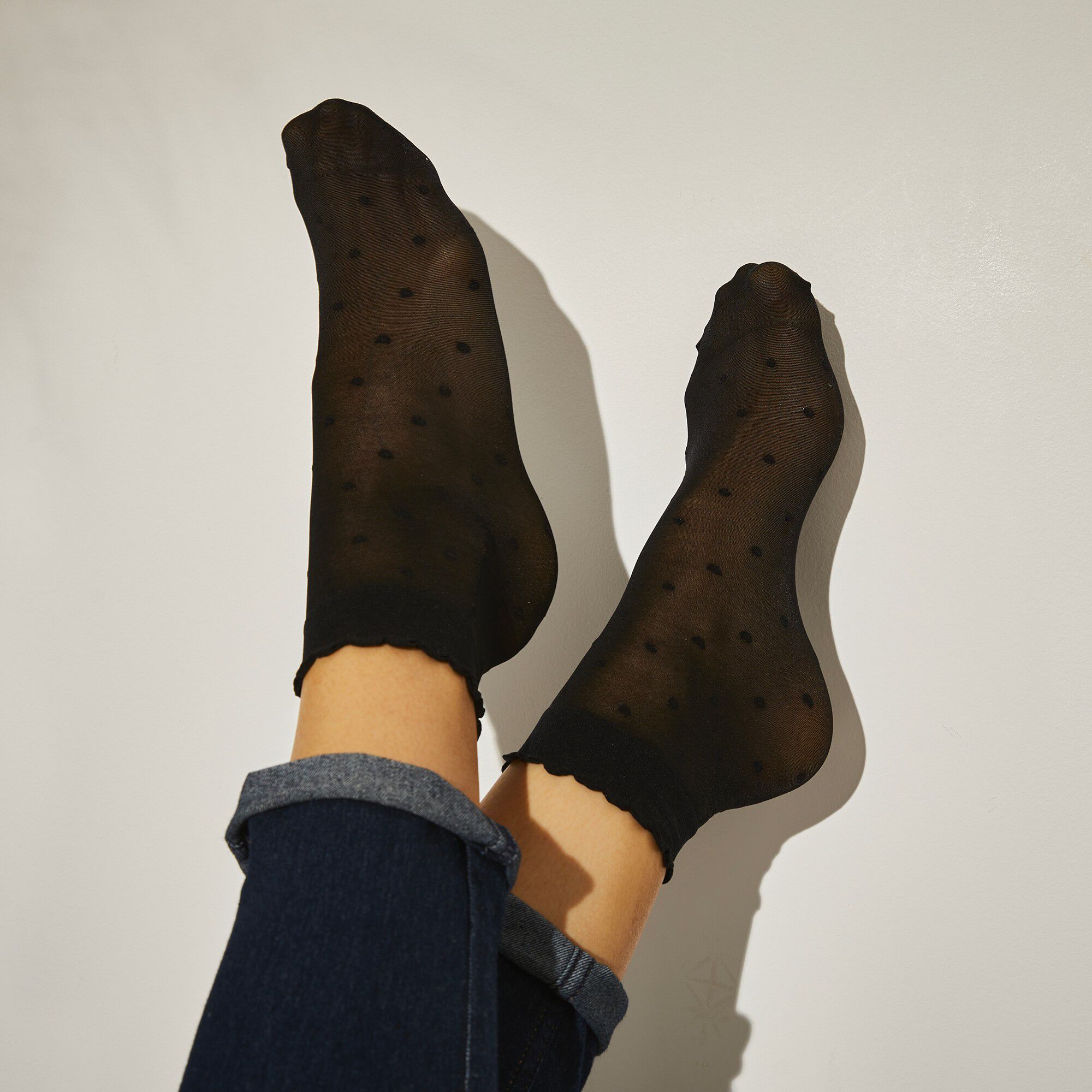 Mi-chaussettes plumetis