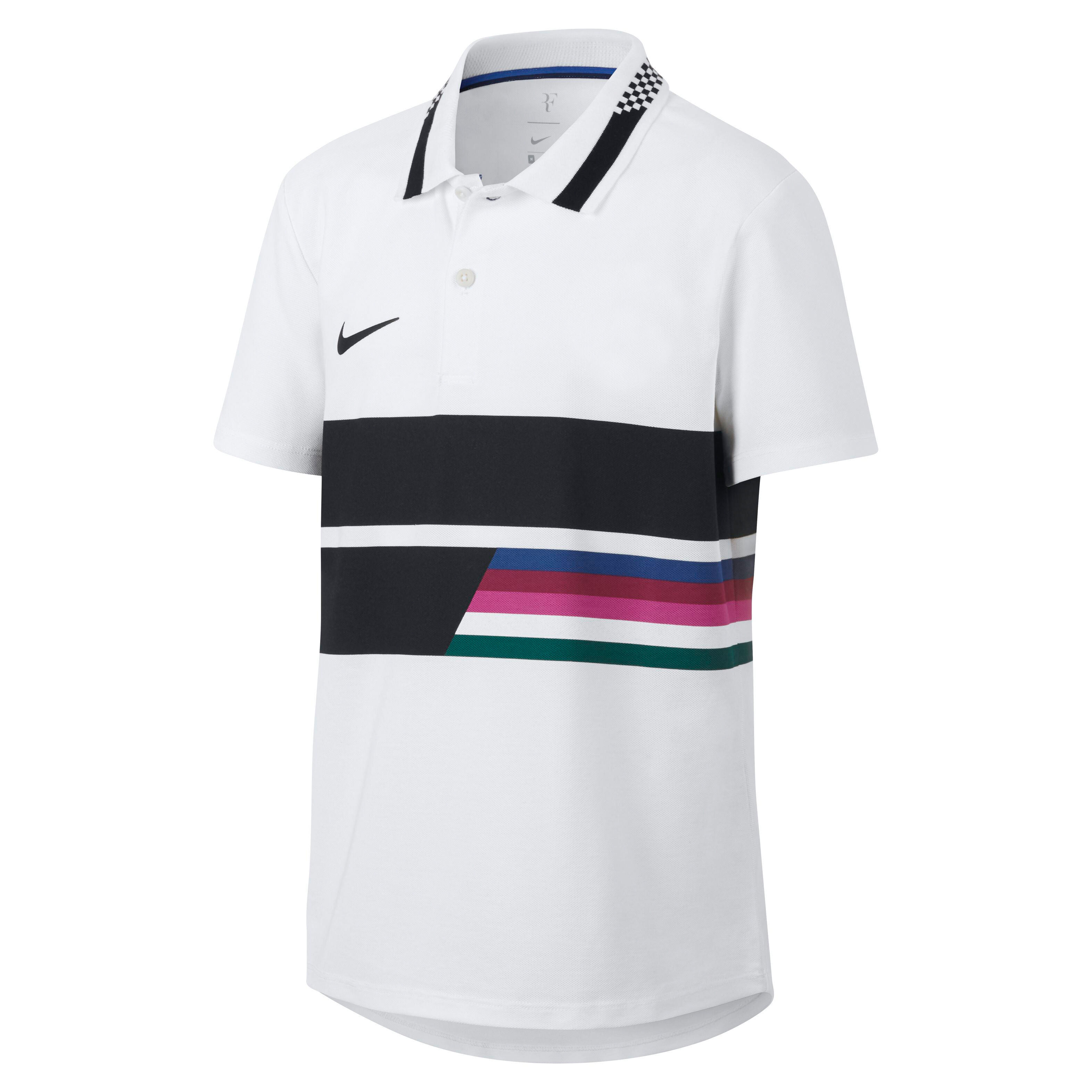 Court Advantage Classic Polo Jungen - Weiß, Schwarz