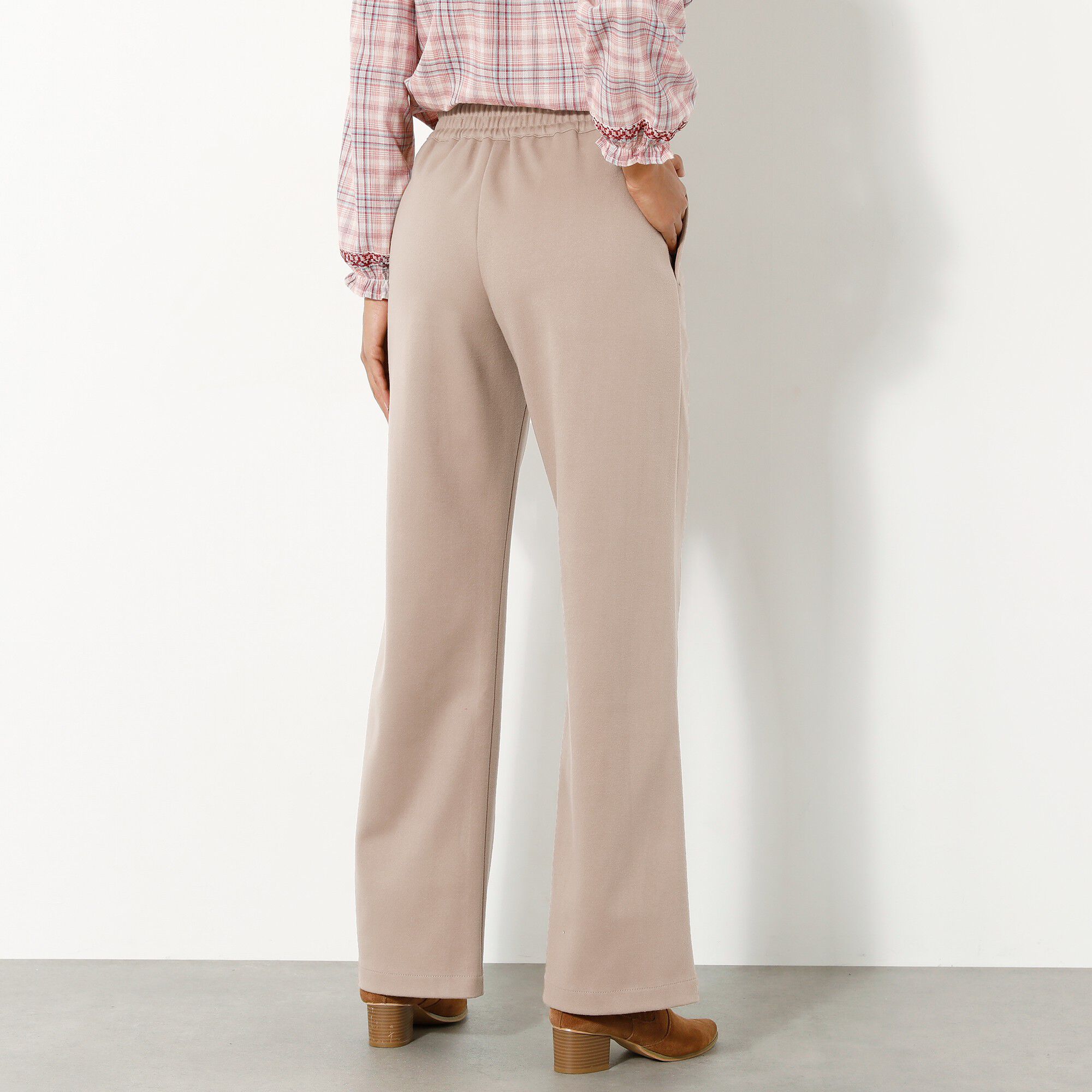 Pantalon large chaud, aspect lainage