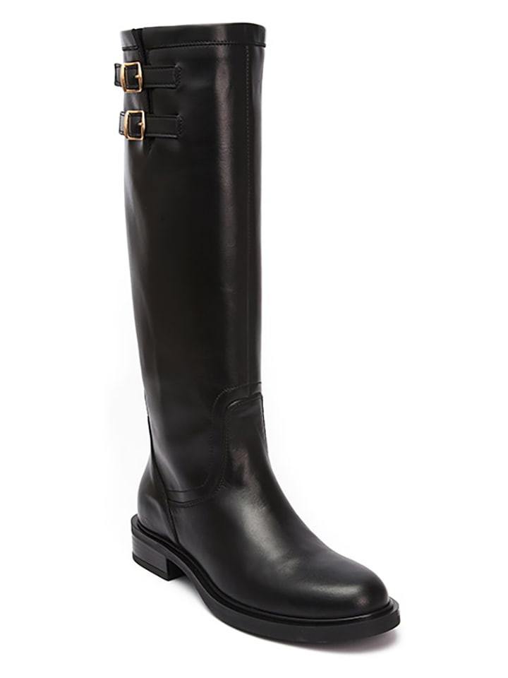 British Passport Leder-Stiefel in Schwarz günstig kaufen