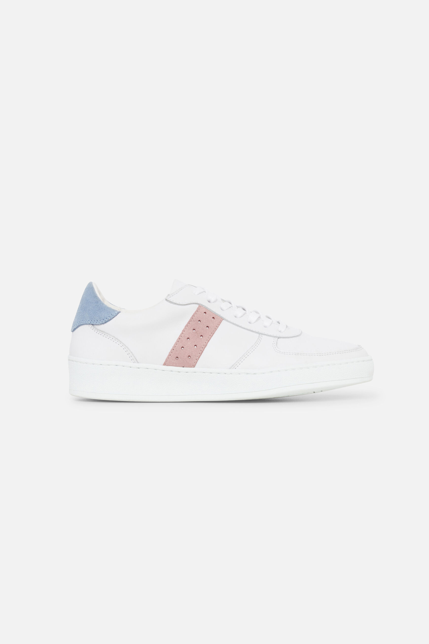 basket salina 100% cuir bleu ciel femme