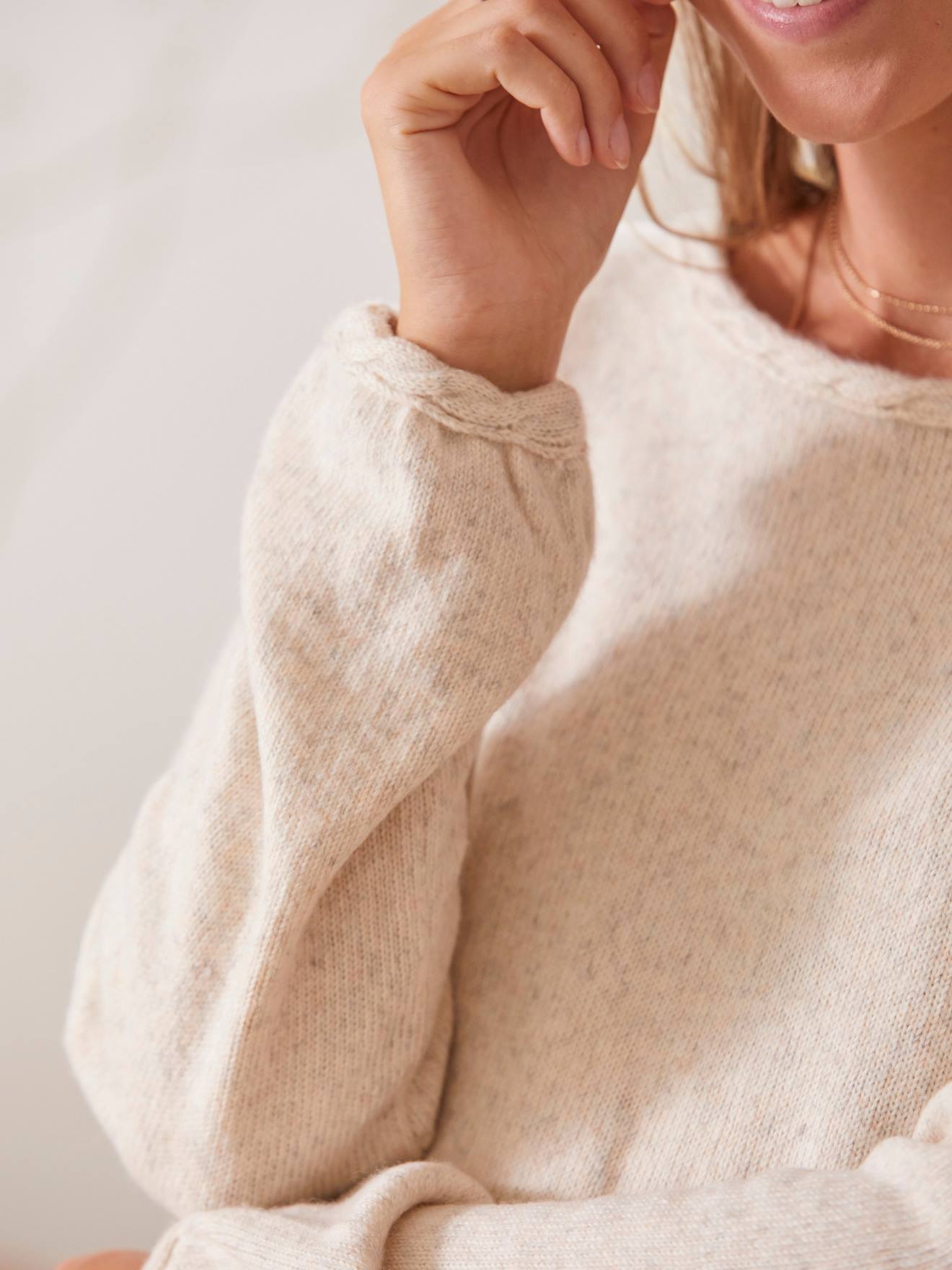Vertbaudet Pullover mit Seitenschlitzen, Schwangerschaft & Stillzeit - grau meliert