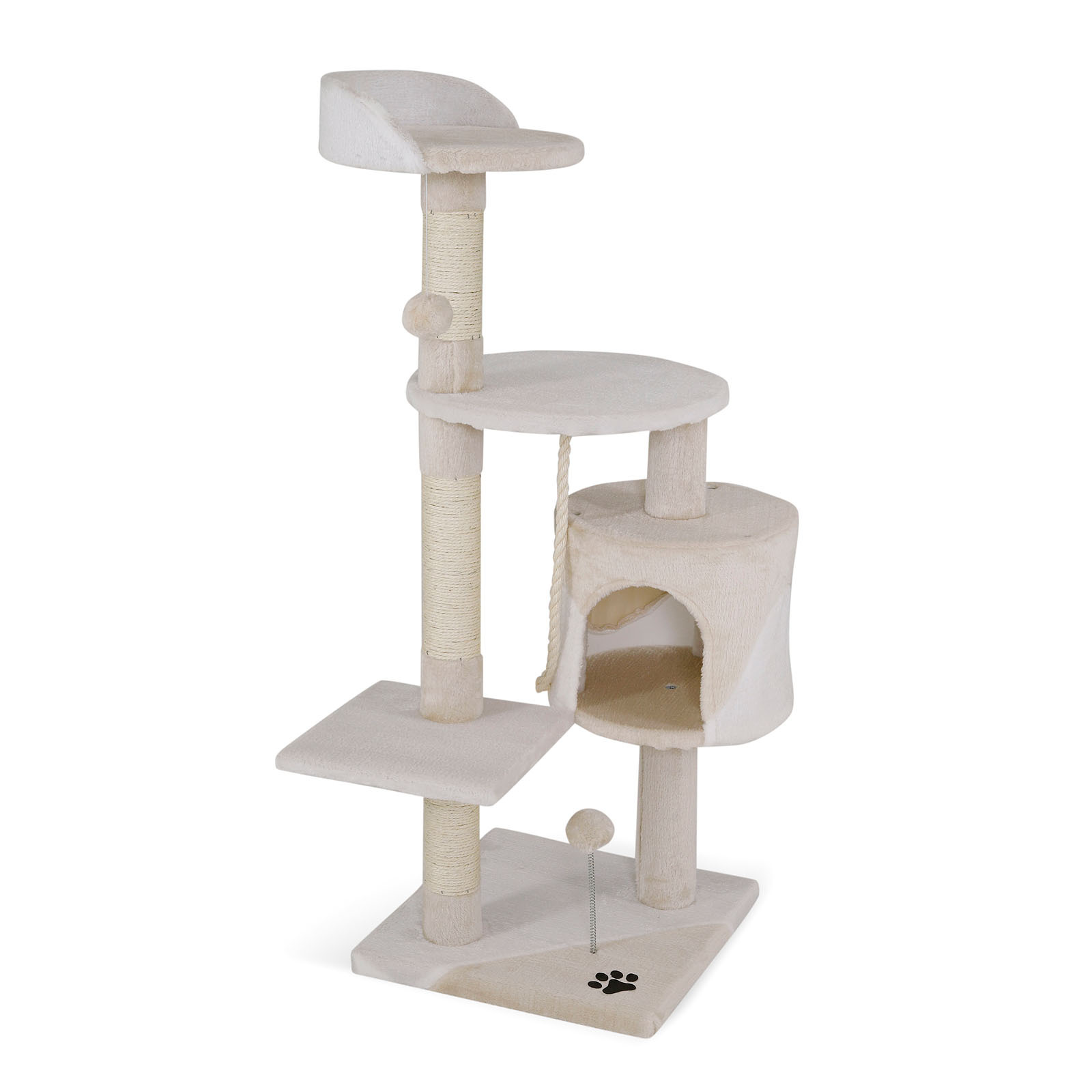 Lionto Kratzbäume Lionto Kratzbaum Höhe 112 cm weiß/ beige