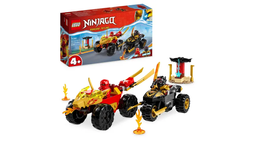LEGO NINJAGO 71789 Verfolgungsjagd Set mit Kais Flitzer und Ras' Motorrad