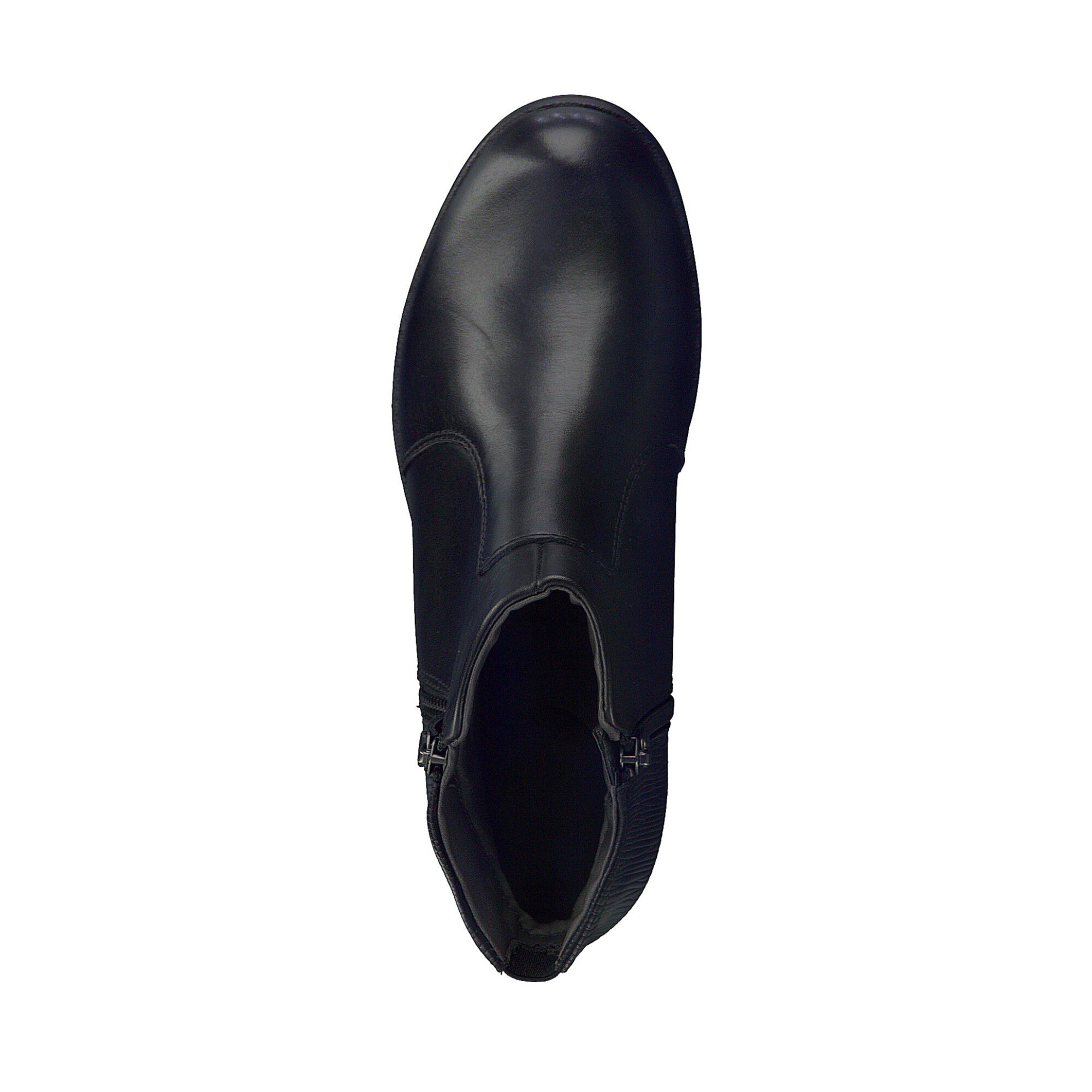 Bottines zippées dessus cuir