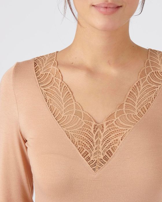 T-shirt manches longues dentelle, invisible Thermolactyl