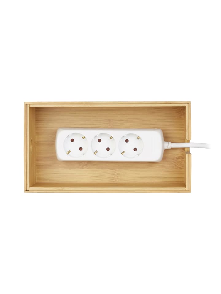relaxdays Kabelbox in natur - (B)25,5x (H)14 x (T)14 cm günstig kaufen onesize