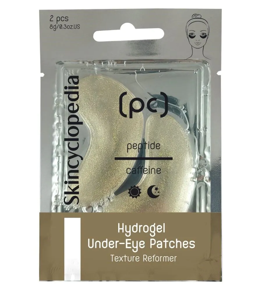 „Skincyclopedia“ hidrogelio paakių pleistrai su peptidu A, kofeinu, hialurono rūgštimi ir kolagenu (2 vnt.)
