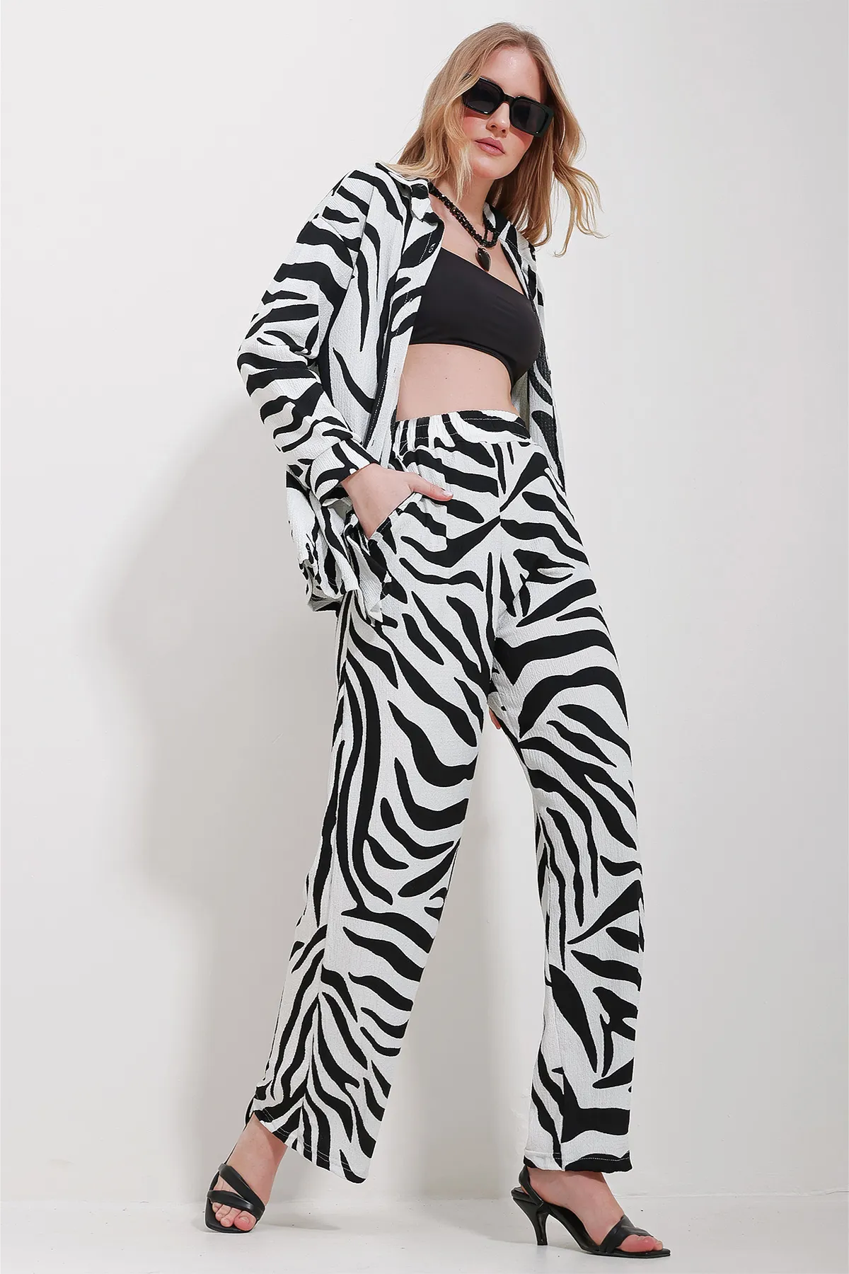 Trend Alaçatı Stili  Zweiteiler - Schwarz - Regular Fit