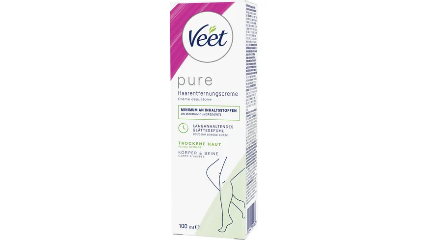 Veet PURE Haarentfernungscreme trockene Haut 100 ml