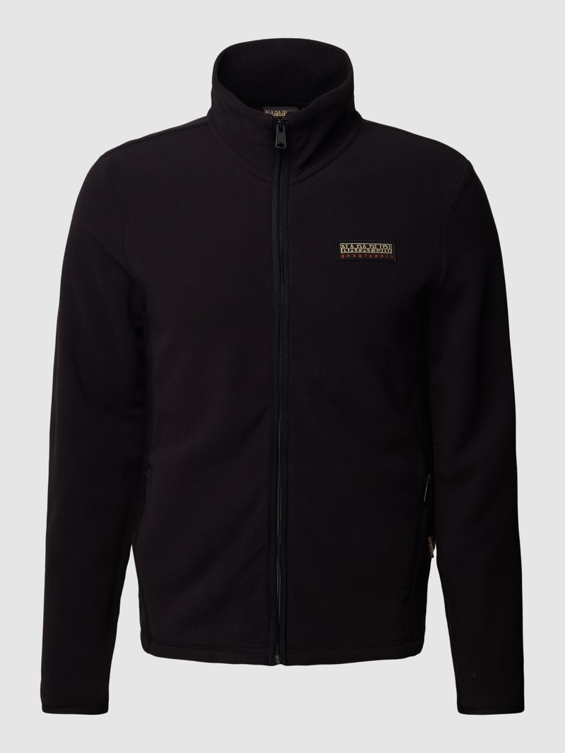 Fleecejacke mit Reißverschlusstaschen Modell 'IAATO' in schwarz