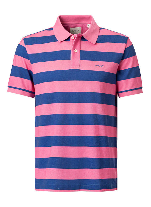 Gant, Polo-Shirt, Baumwoll-Piqué, pink-hellblau gestreift