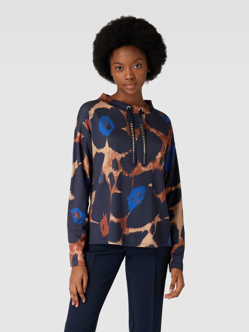 Sweatshirt mit Allover-Muster in royalblau