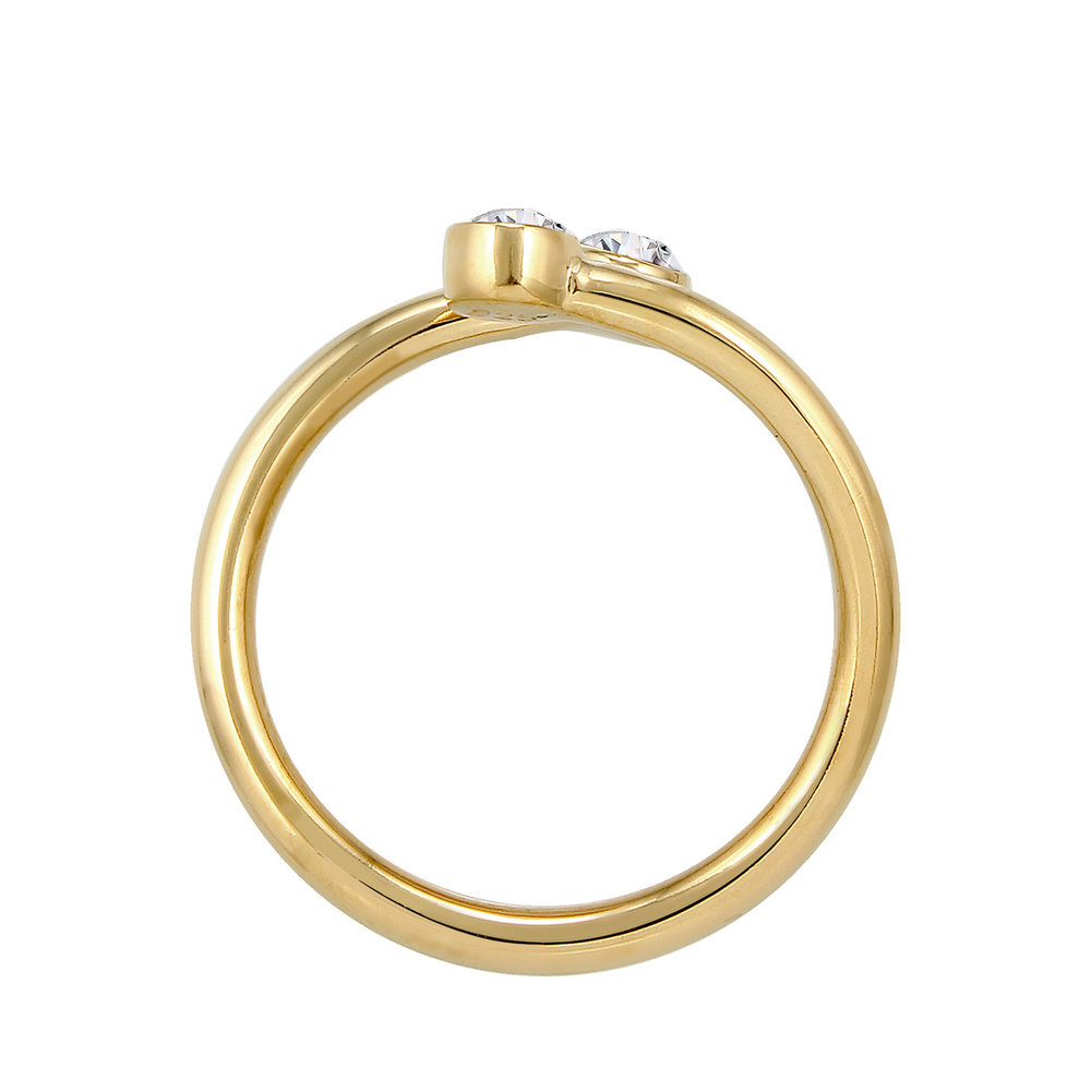 Elli Elli Bague Torsadé avec Cristaux Bague Femme-Plaqué Or Argent (925/1000) Bague