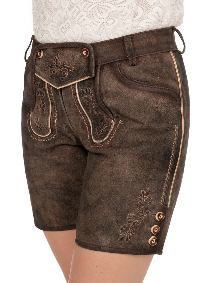 Spieth & Wensky Lederhose DESSAU in dunkelbraun günstig kaufen