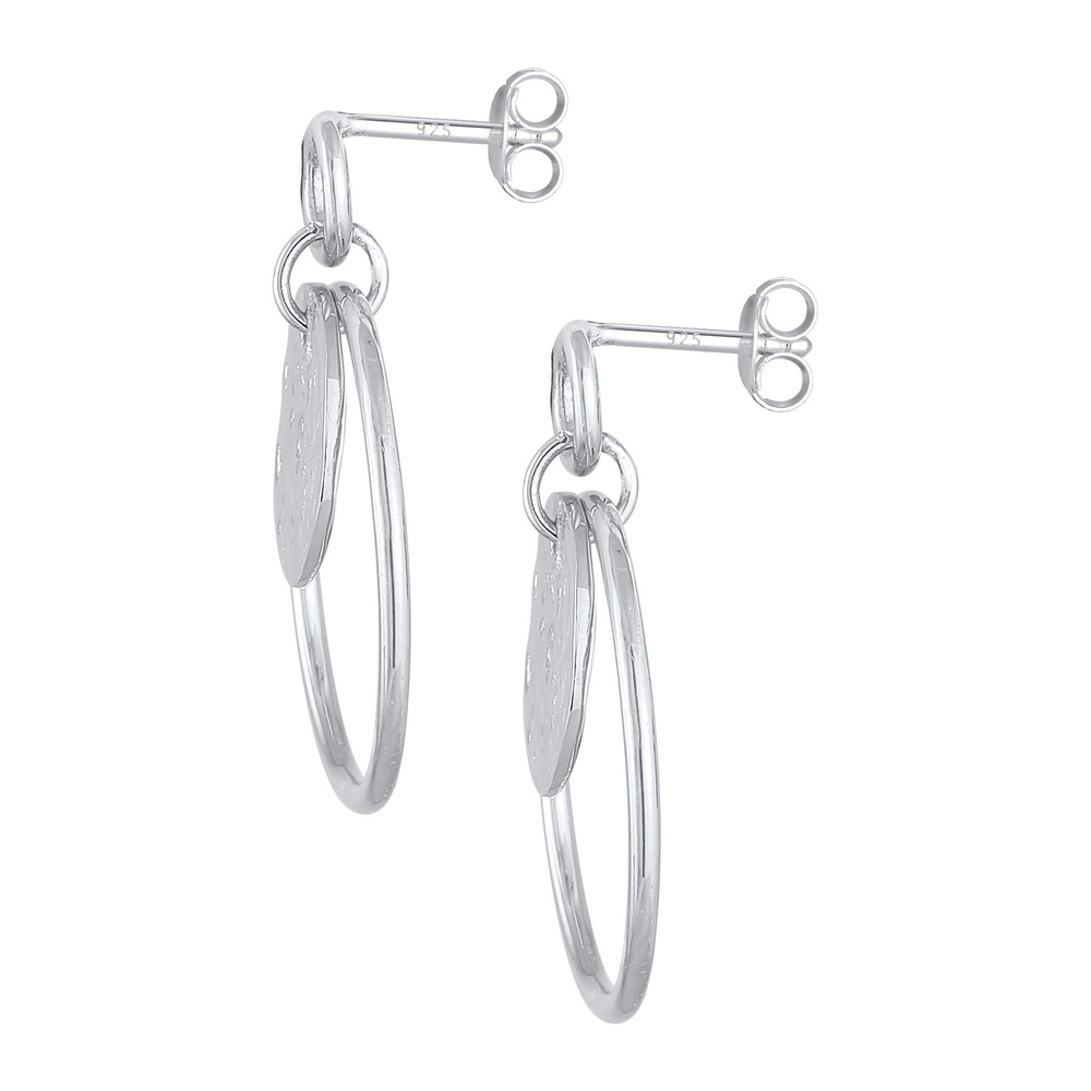 Elli Elli Boucles d'Oreilles Boucles d'oreilles pour femmes Basic rond en argent 925 s Boucles d'oreilles