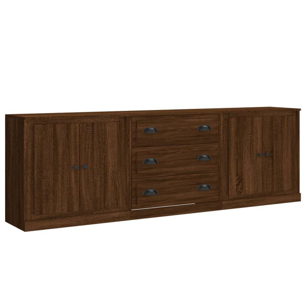 vidaXL Sideboard Sideboards 3 Stk. Braun Eichen-Optik Holzwerkstoff (3 St)