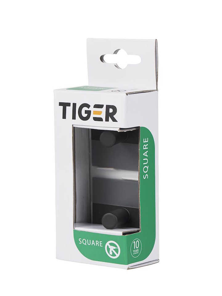 Tiger 2er-Set: Handtuchhaken ''Square'' in Schwarz - (B)4,5 x (H)4,5 x (T)2,7 cm günstig kaufen onesize