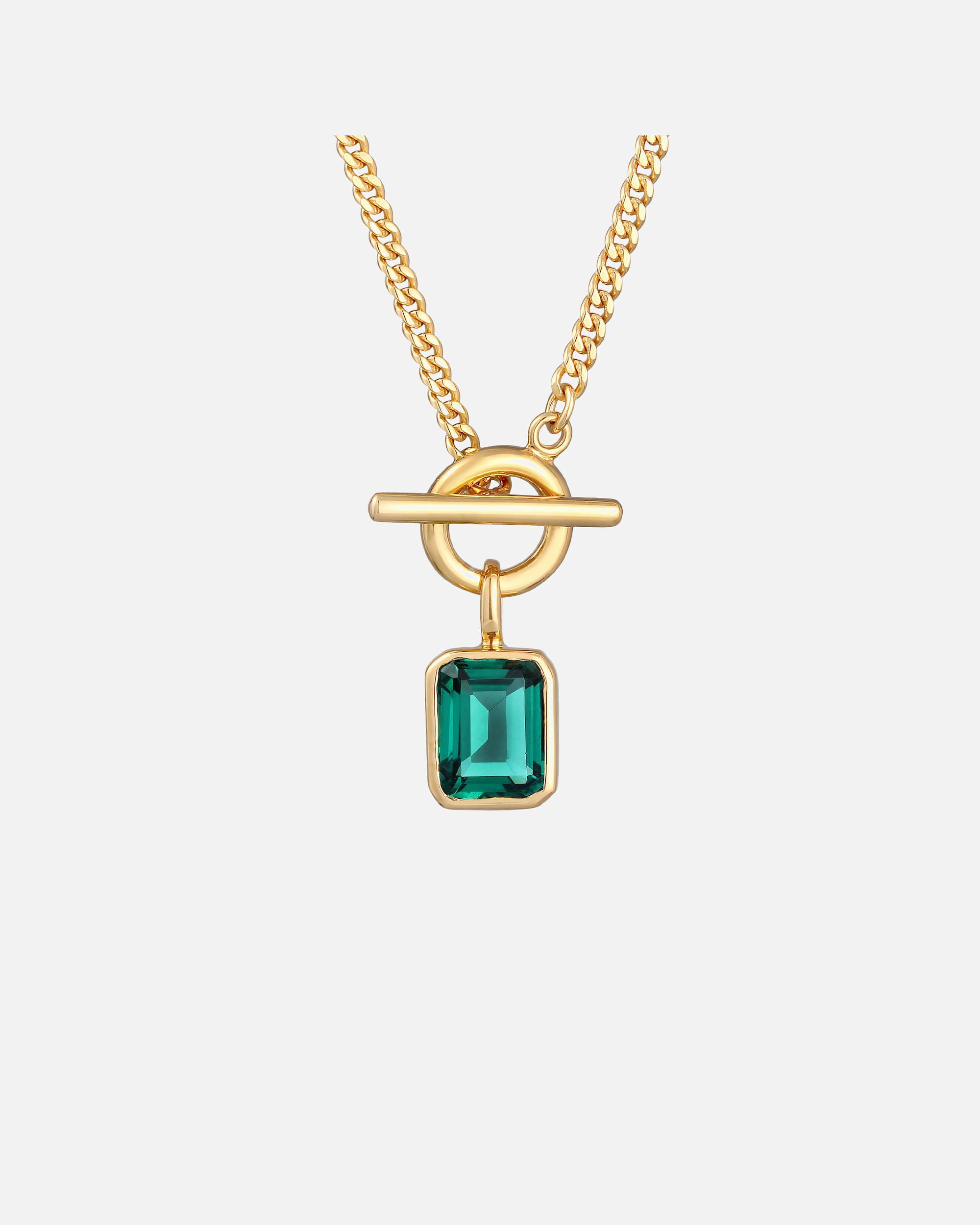 Ciondolo classico da donna Elli a forma di T quadrata con pietra di quarzo in argento sterling 925 placcato oro