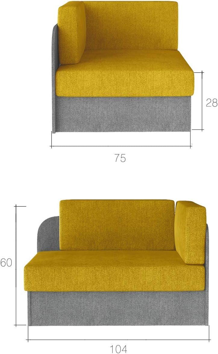 MOEBLO Schlafsofa RAISA, Schlafsessel, Couch für Kinderzimmer, Schlafsofa Schaumstoff Sofagarnitur Polstersofa, mit Schlaffunktion und Bettkasten