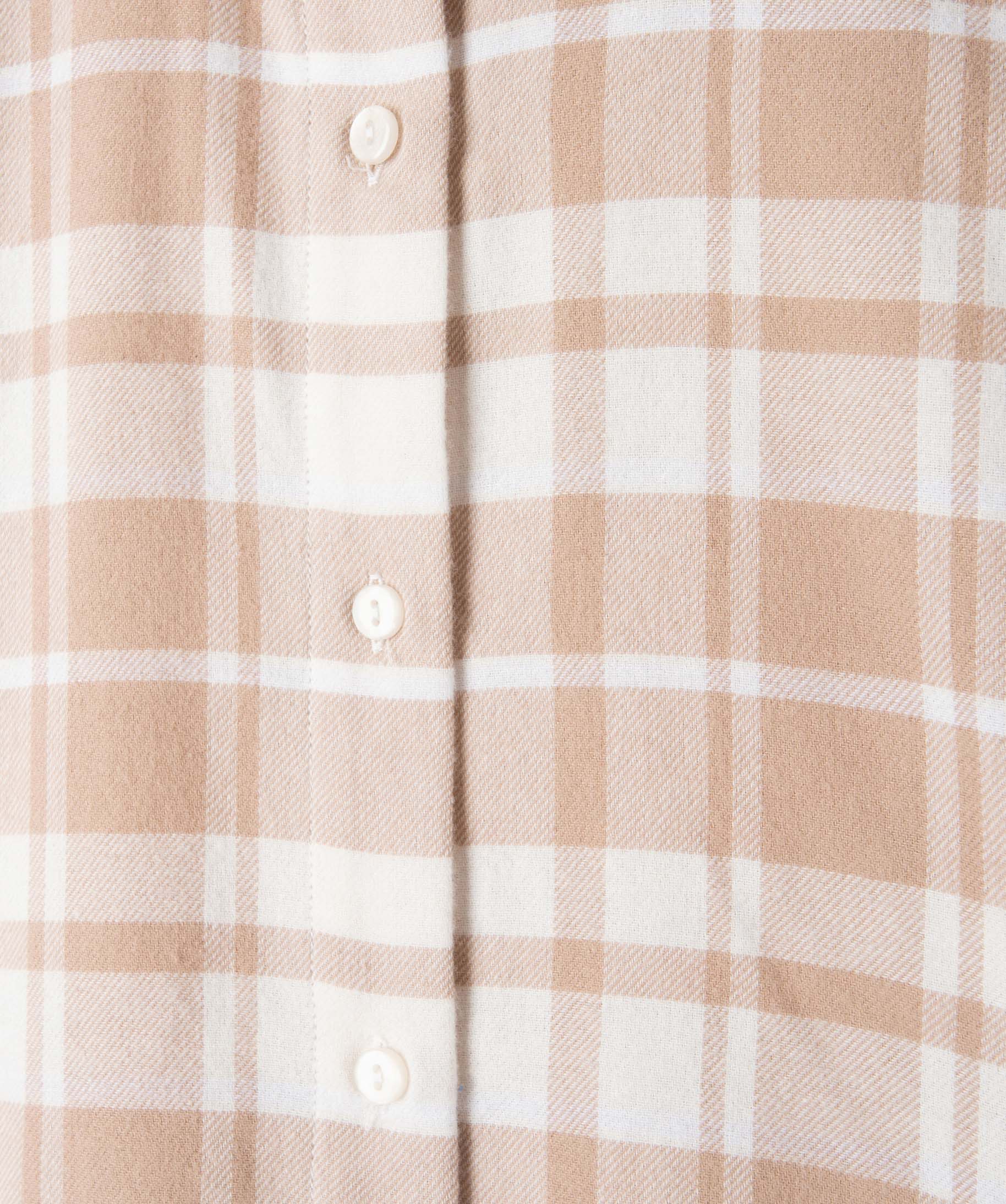 Chemise fille à carreaux en flanelle beige | GEMO
