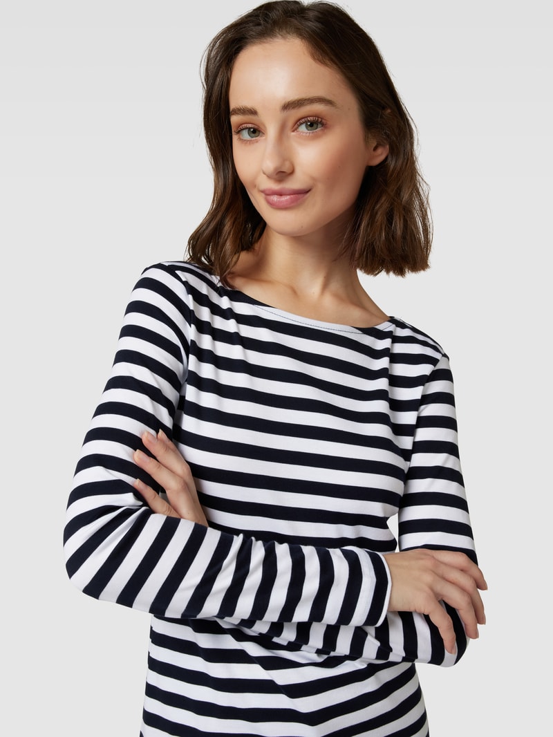 Longsleeve mit Streifenmuster in dunkelblau