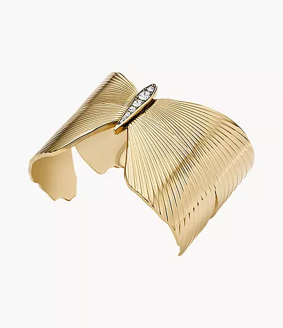 Fossil Armspange Metamorphosis Butterfly Edelstahl goldfarben