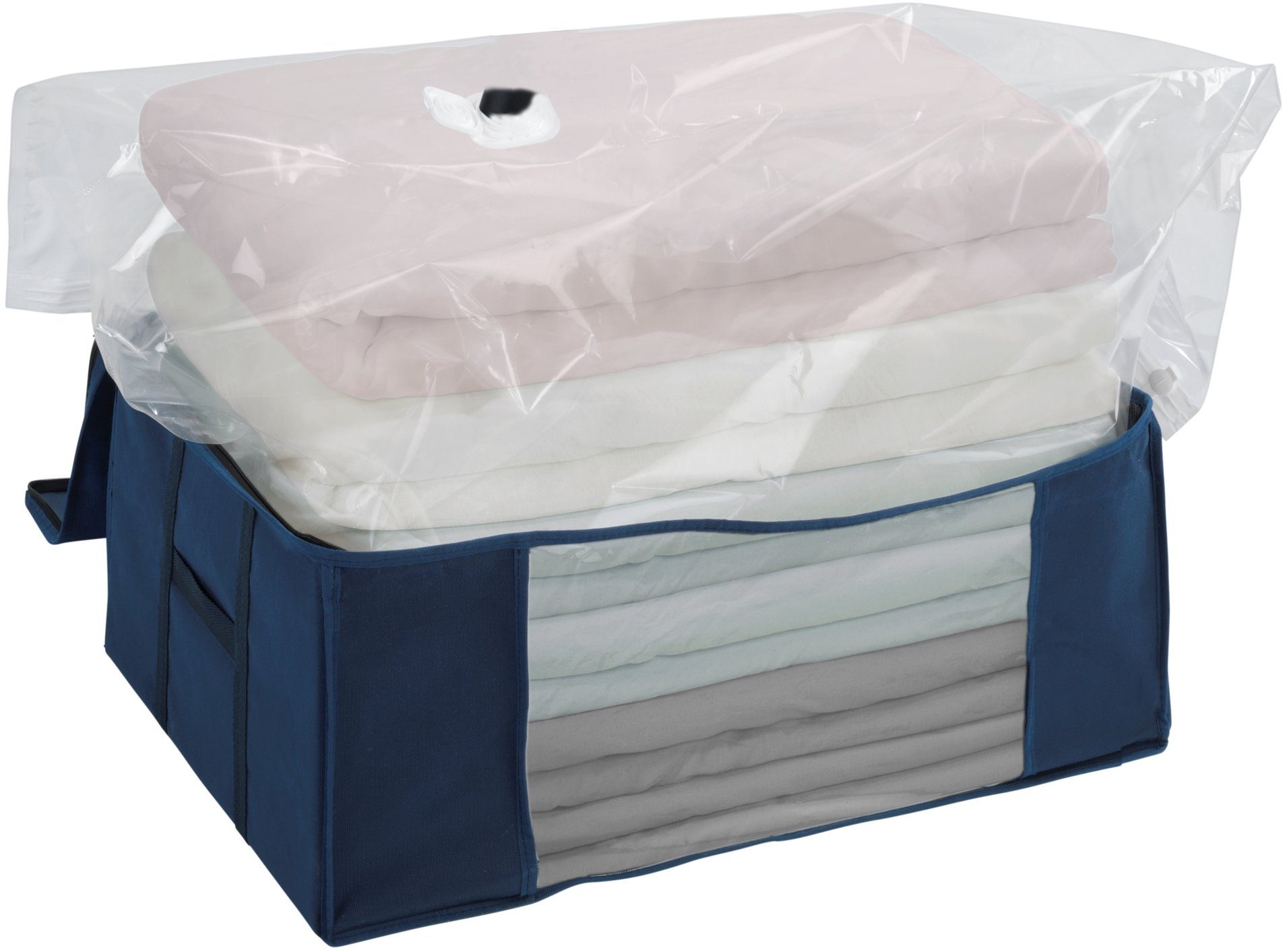 WENKO Organizer Vakuum Soft Box Air, Aufbewahrungsbox, integrierte Vakuum-Tasche mit Blitz-Ventil